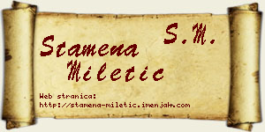 Stamena Miletić vizit kartica